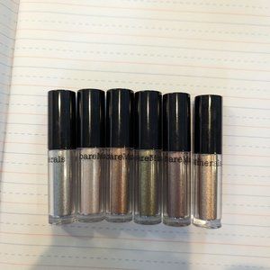 BARE MINERALS high shine EYESHADOW - LOT OF 6 COLORS